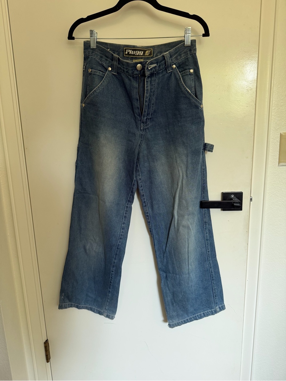 Plugg Faded Blue High-Rise Wide-Leg Jeans
